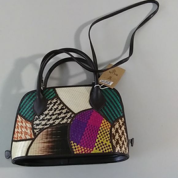 Le Sac for Kultura, multi color straw purse. - Picture 4 of 12